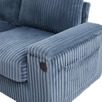 133 Corduroy 4-Seater Sofa with USB Ports, Flip-Top Cup Holders, and Hidden Storage