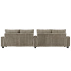 133 Corduroy 4-Seater Sofa with USB Ports, Flip-Top Cup Holders, and Hidden Storage
