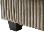 133 Corduroy 4-Seater Sofa with USB Ports, Flip-Top Cup Holders, and Hidden Storage