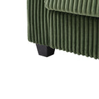 133 Corduroy 4-Seater Sofa with USB Ports, Flip-Top Cup Holders, and Hidden Storage