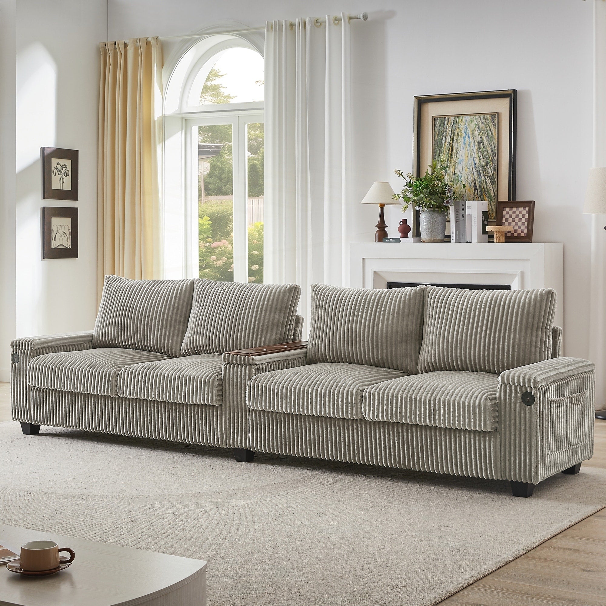 133inch 4-seater Corduroy Sofa Couch