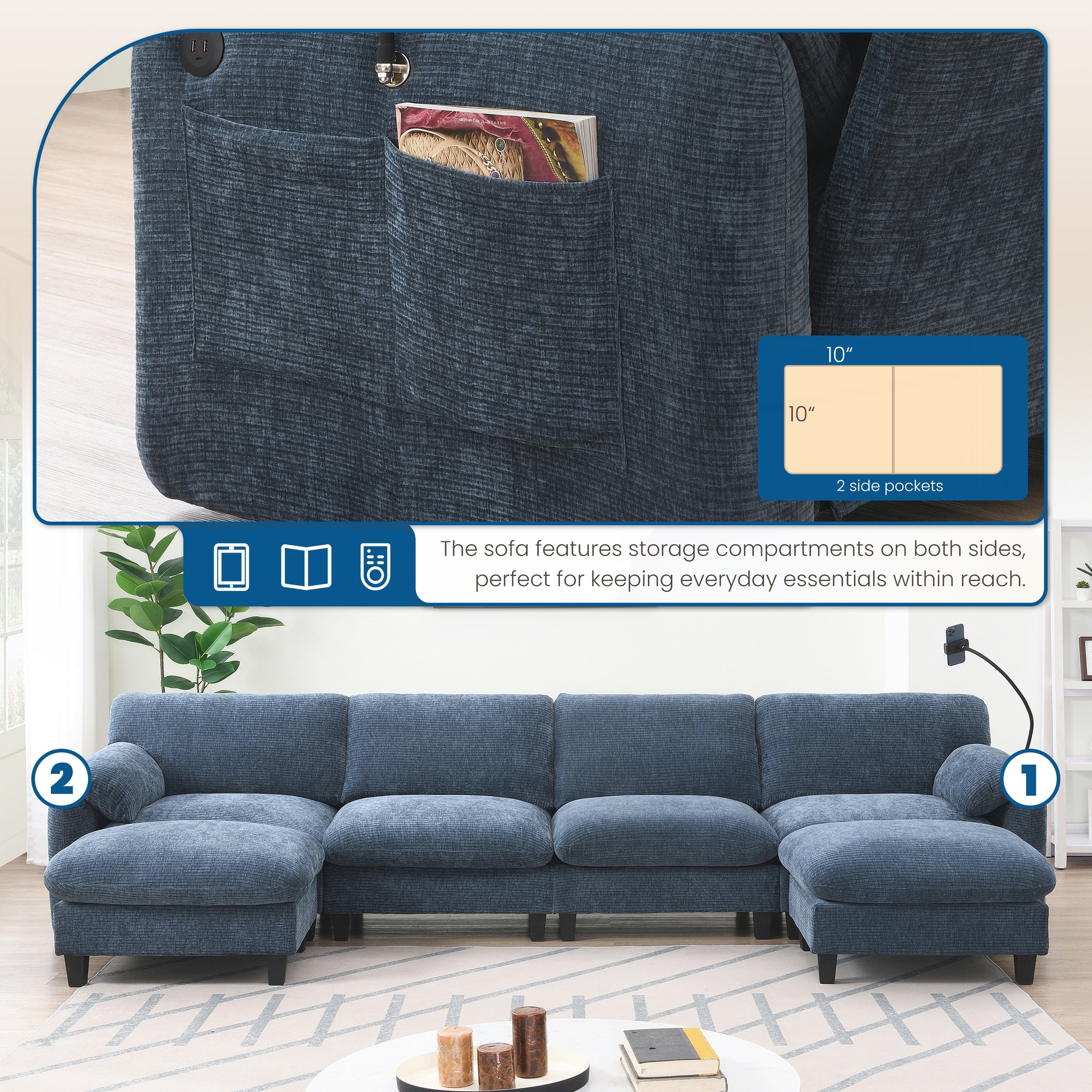 140 Inch Modular Sectional Sofa