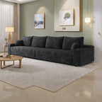 140Foam 5-Seater Sofa - Plush Corduroy Cloud Couch with Recliner and High-Resilience Foam