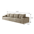 140Foam 5-Seater Sofa - Plush Corduroy Cloud Couch with Recliner and High-Resilience Foam
