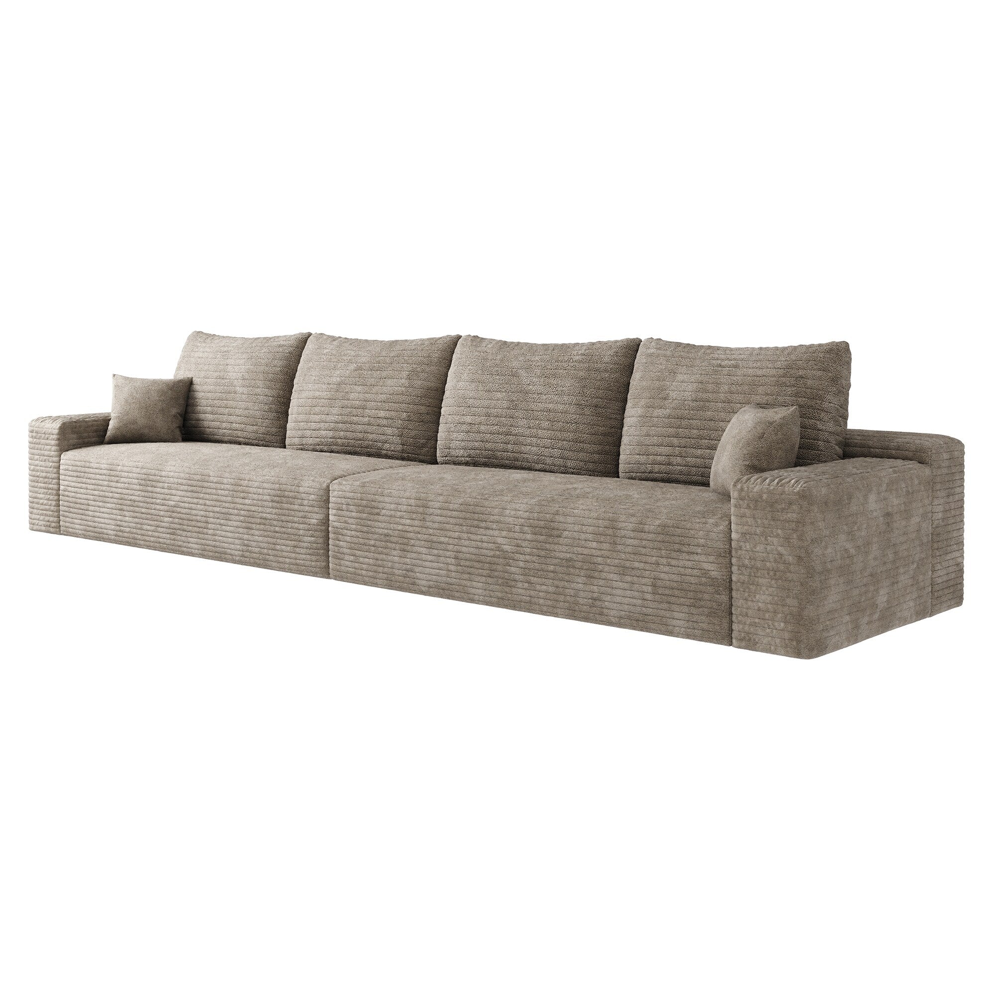 140Foam 5-Seater Sofa - Plush Corduroy Cloud Couch with Recliner and High-Resilience Foam