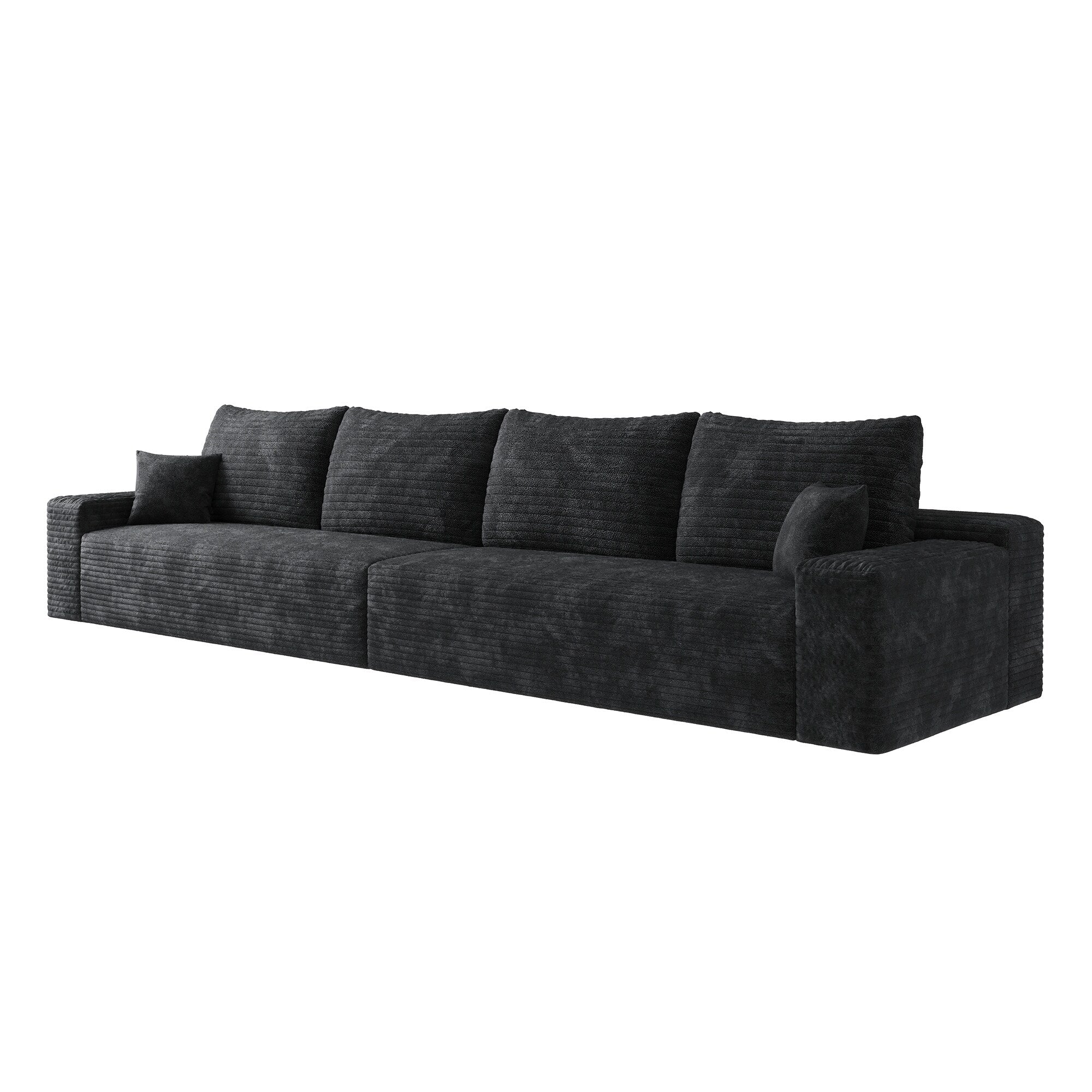 140Foam 5-Seater Sofa - Plush Corduroy Cloud Couch with Recliner and High-Resilience Foam