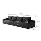 140Foam 5-Seater Sofa - Plush Corduroy Cloud Couch with Recliner and High-Resilience Foam