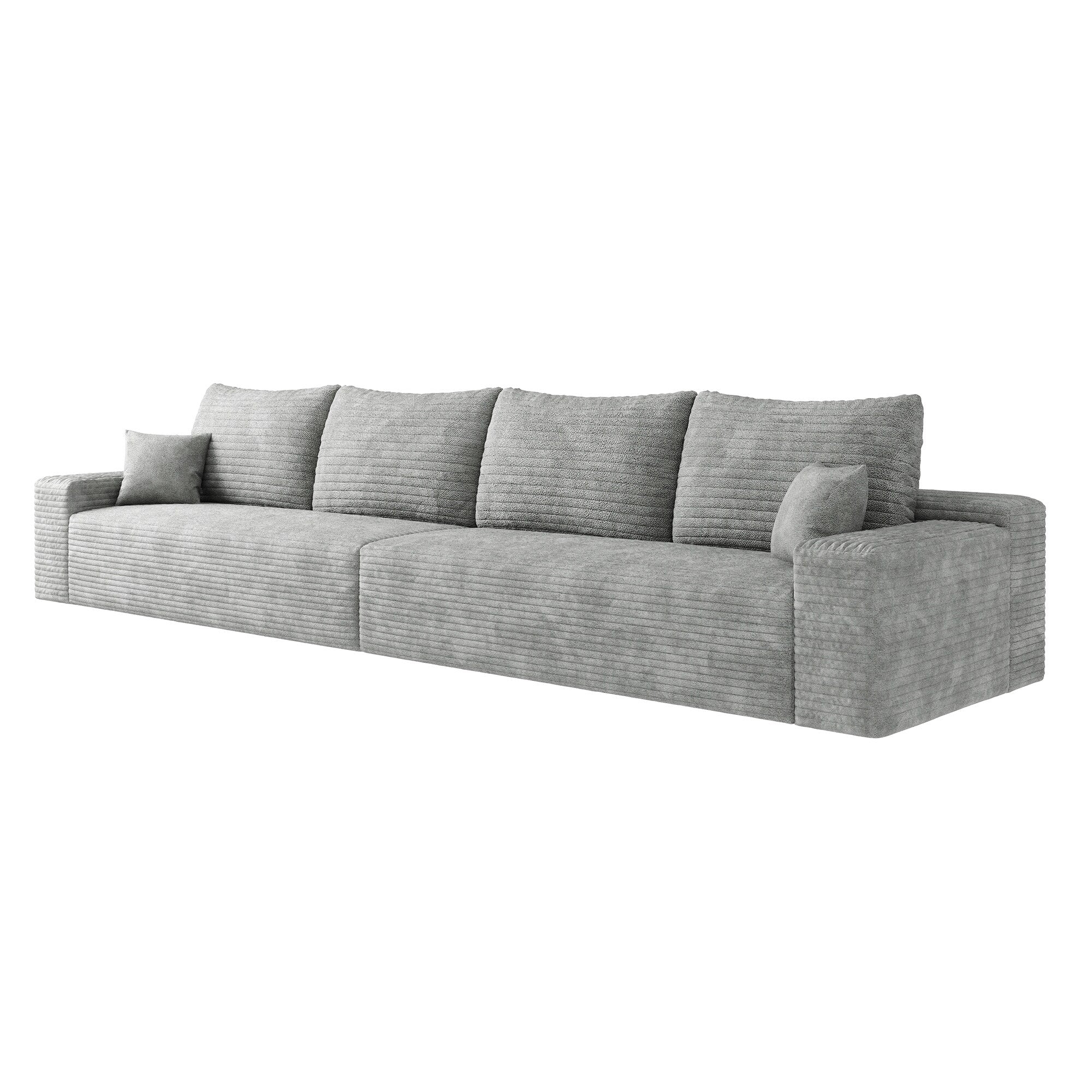 140Foam 5-Seater Sofa - Plush Corduroy Cloud Couch with Recliner and High-Resilience Foam