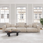 141.73 Corduroy Modular Sectional Sofa with Thick Cushion, Convertible Couch Deep Seat Couches for Living Room Sofa Sets