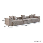 141.73 Corduroy Modular Sectional Sofa with Thick Cushion, Convertible Couch Deep Seat Couches for Living Room Sofa Sets