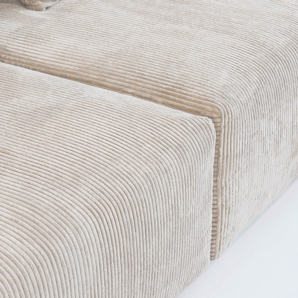 141.73 Corduroy Modular Sectional Sofa with Thick Cushion, Convertible Couch Deep Seat Couches for Living Room Sofa Sets