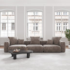 141.73 Corduroy Modular Sectional Sofa with Thick Cushion, Convertible Couch Deep Seat Couches for Living Room Sofa Sets