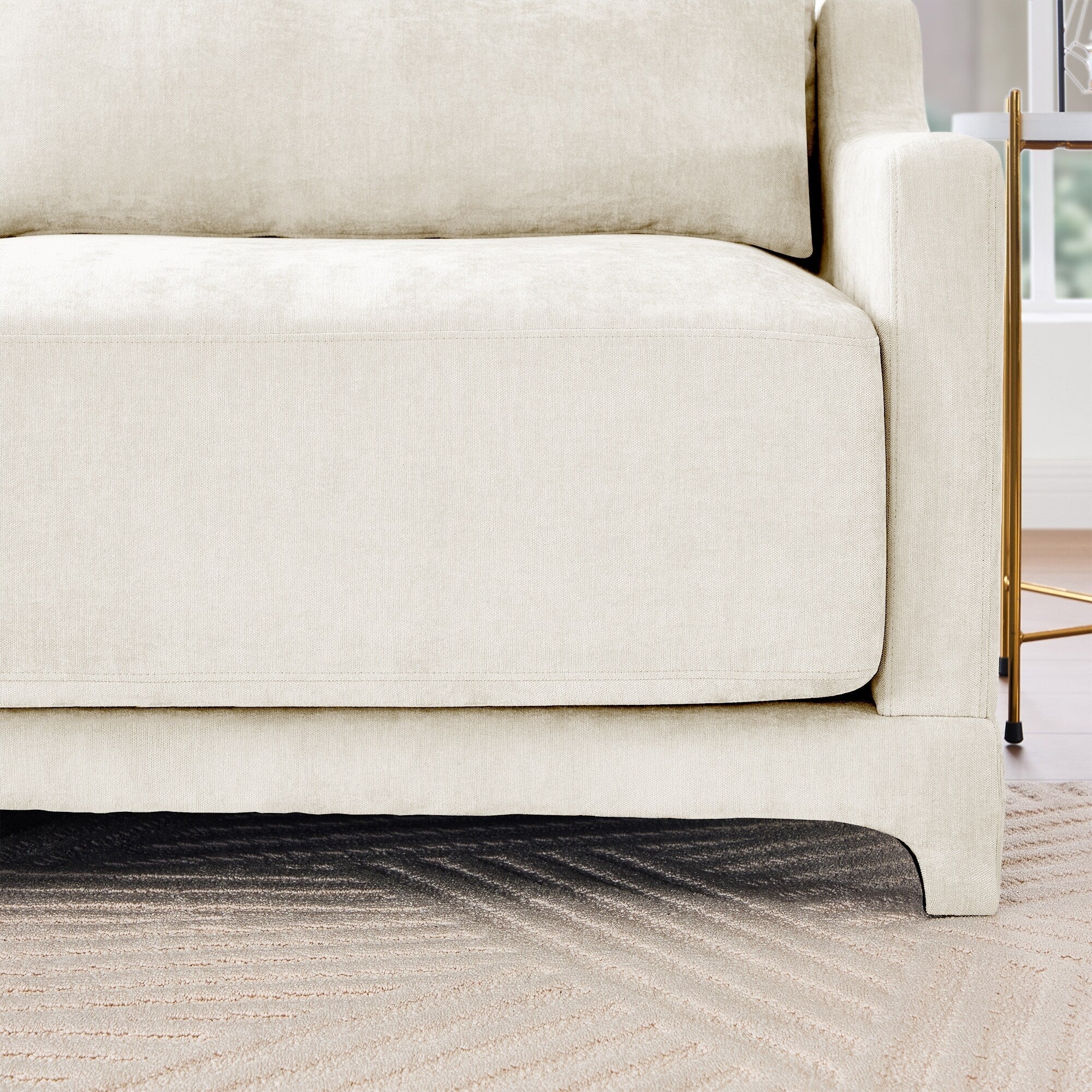 141.7 Chenille 6-Seater Sofa with ergonomic, wooden base,high - resilience sponge for Living Room