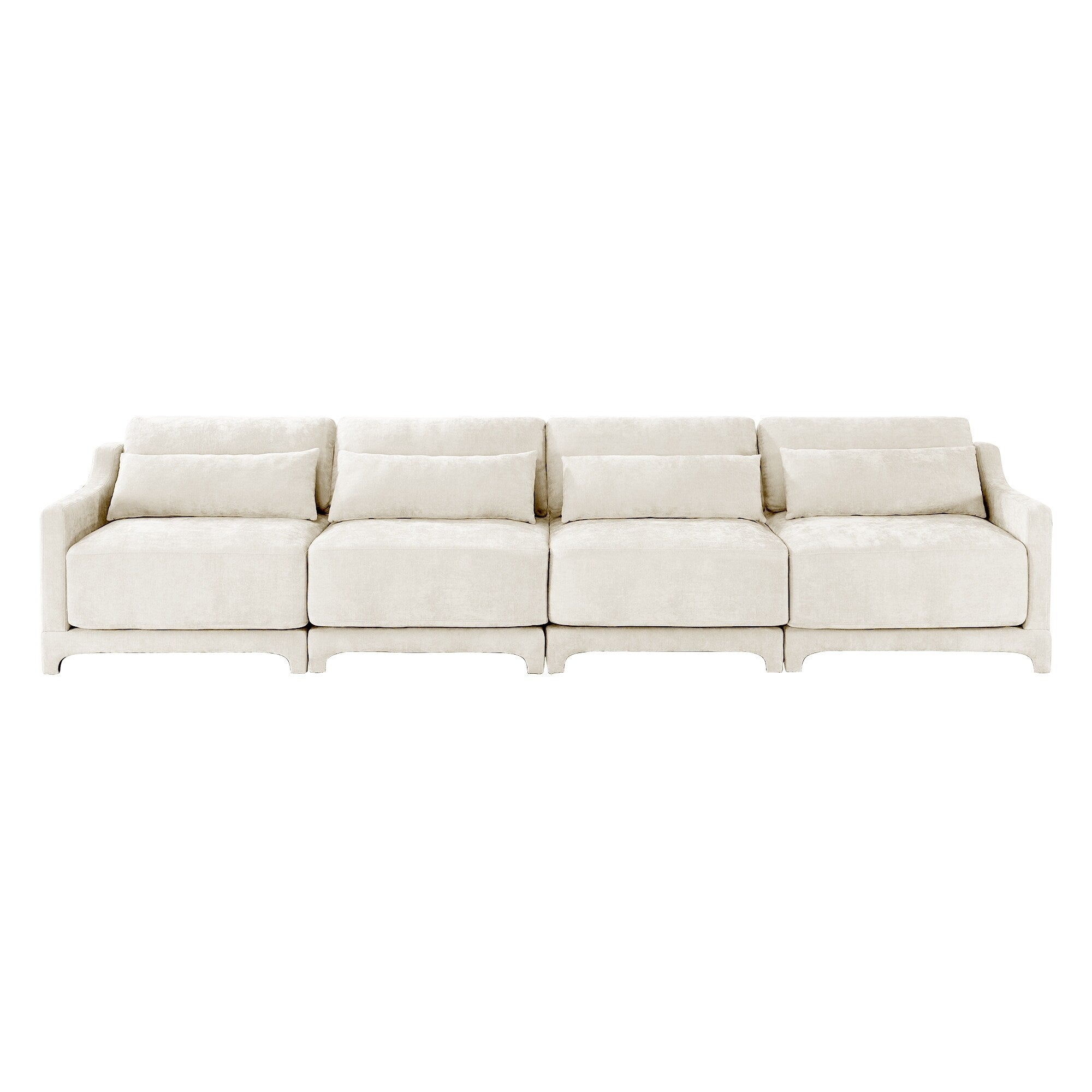 141.7 Chenille 6-Seater Sofa with ergonomic, wooden base,high - resilience sponge for Living Room