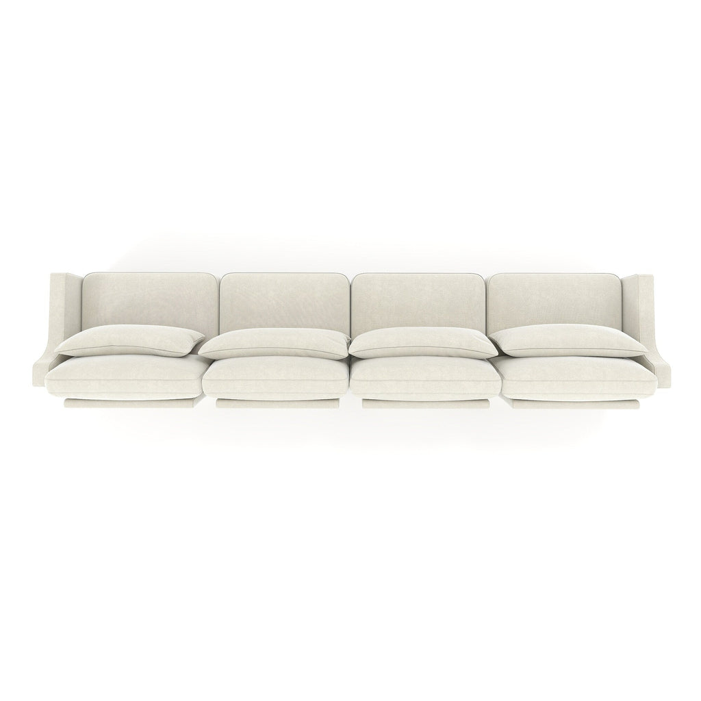 141.7 Chenille 6-Seater Sofa with ergonomic, wooden base,high - resilience sponge for Living Room