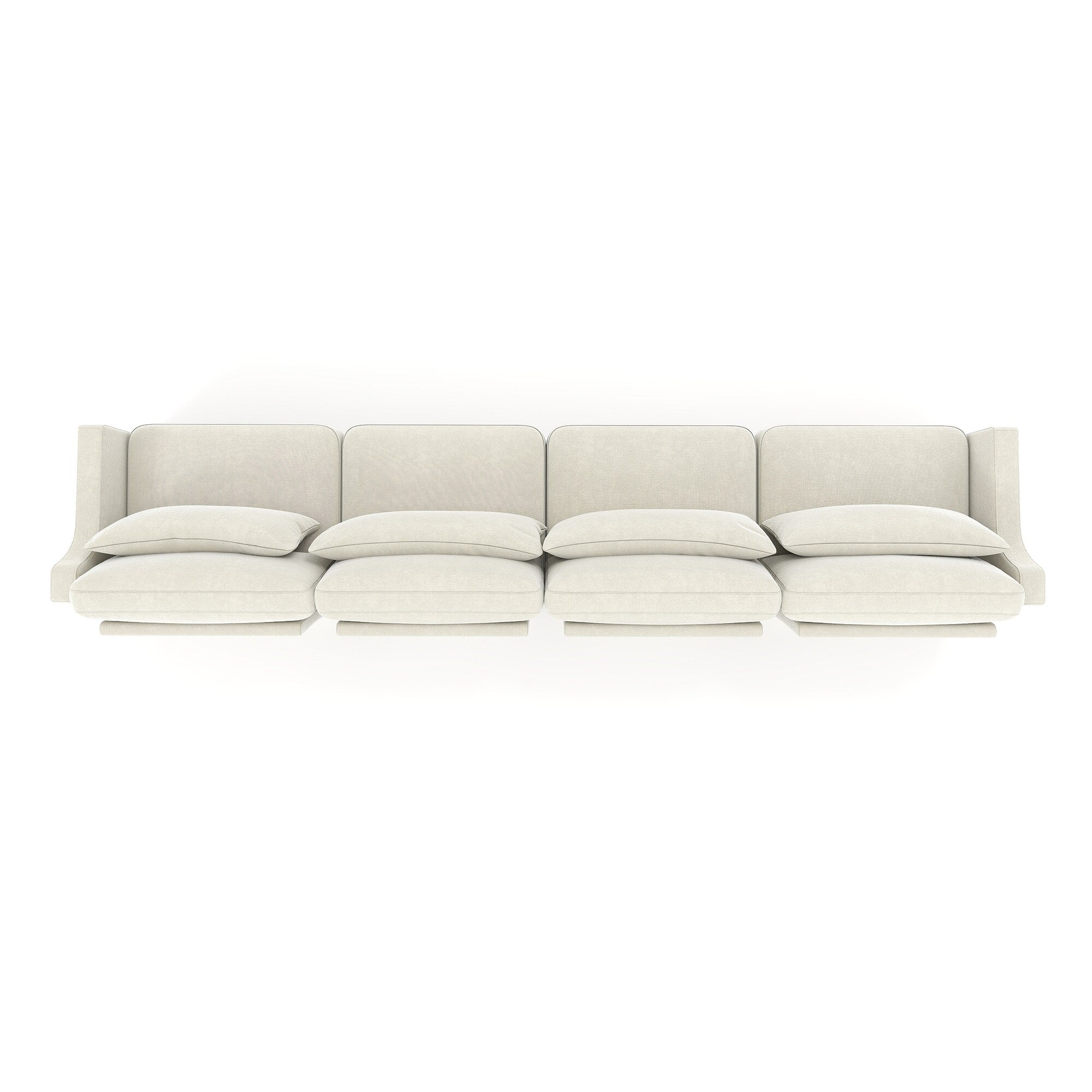 141.7 Chenille 6-Seater Sofa with ergonomic, wooden base,high - resilience sponge for Living Room