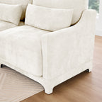 141.7 Chenille 6-Seater Sofa with ergonomic, wooden base,high - resilience sponge for Living Room