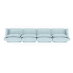 141.7 Chenille 6-Seater Sofa with ergonomic, wooden base,high - resilience sponge for Living Room