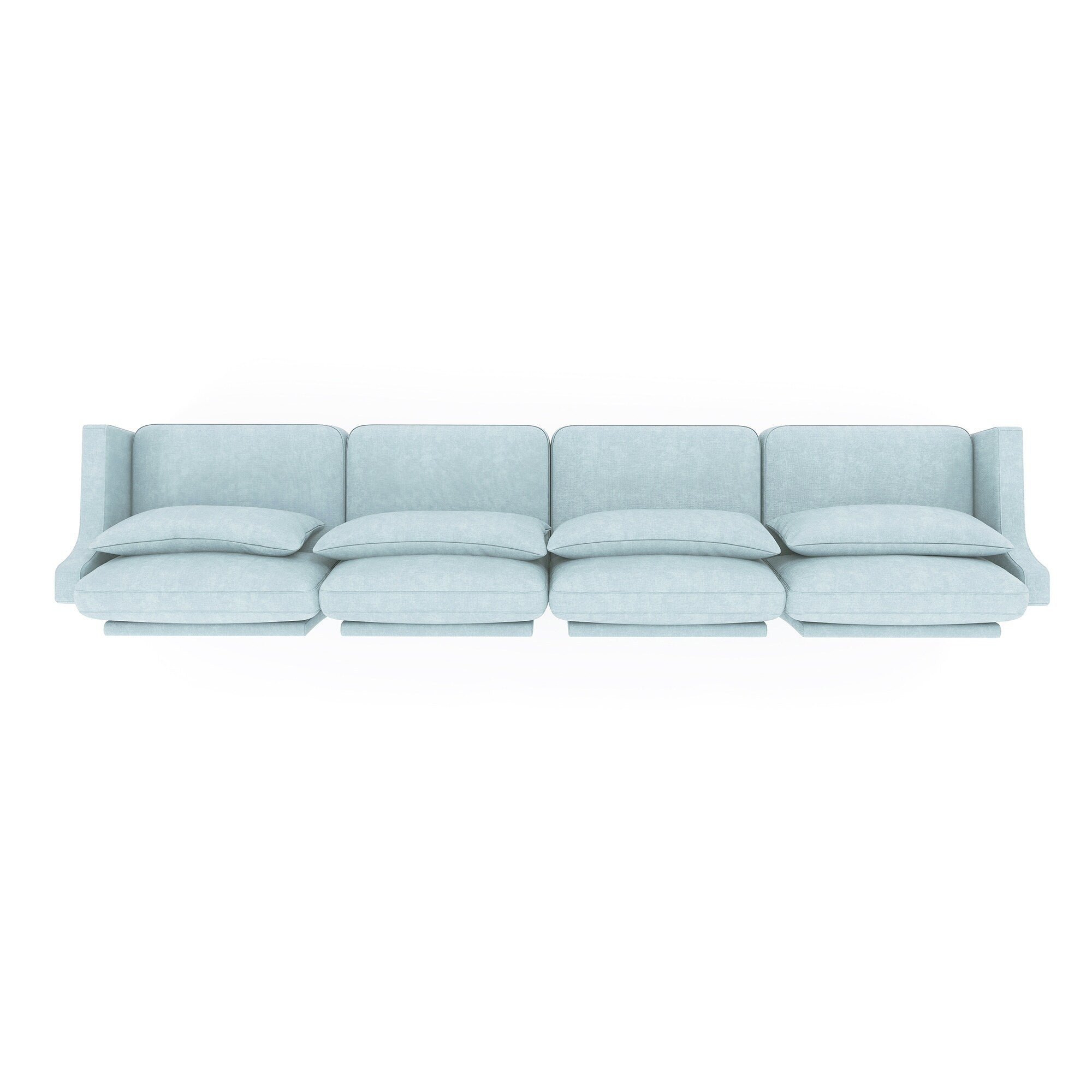141.7 Chenille 6-Seater Sofa with ergonomic, wooden base,high - resilience sponge for Living Room