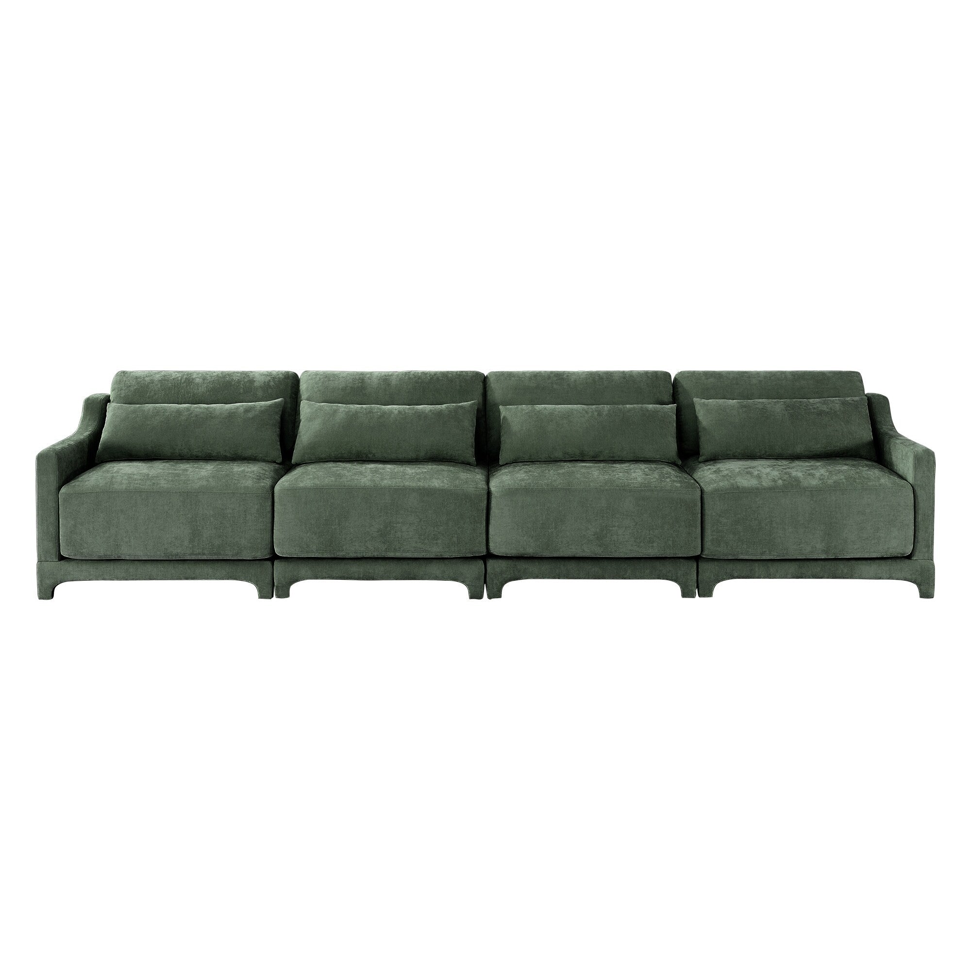 141.7 Chenille 6-Seater Sofa with ergonomic, wooden base,high - resilience sponge for Living Room