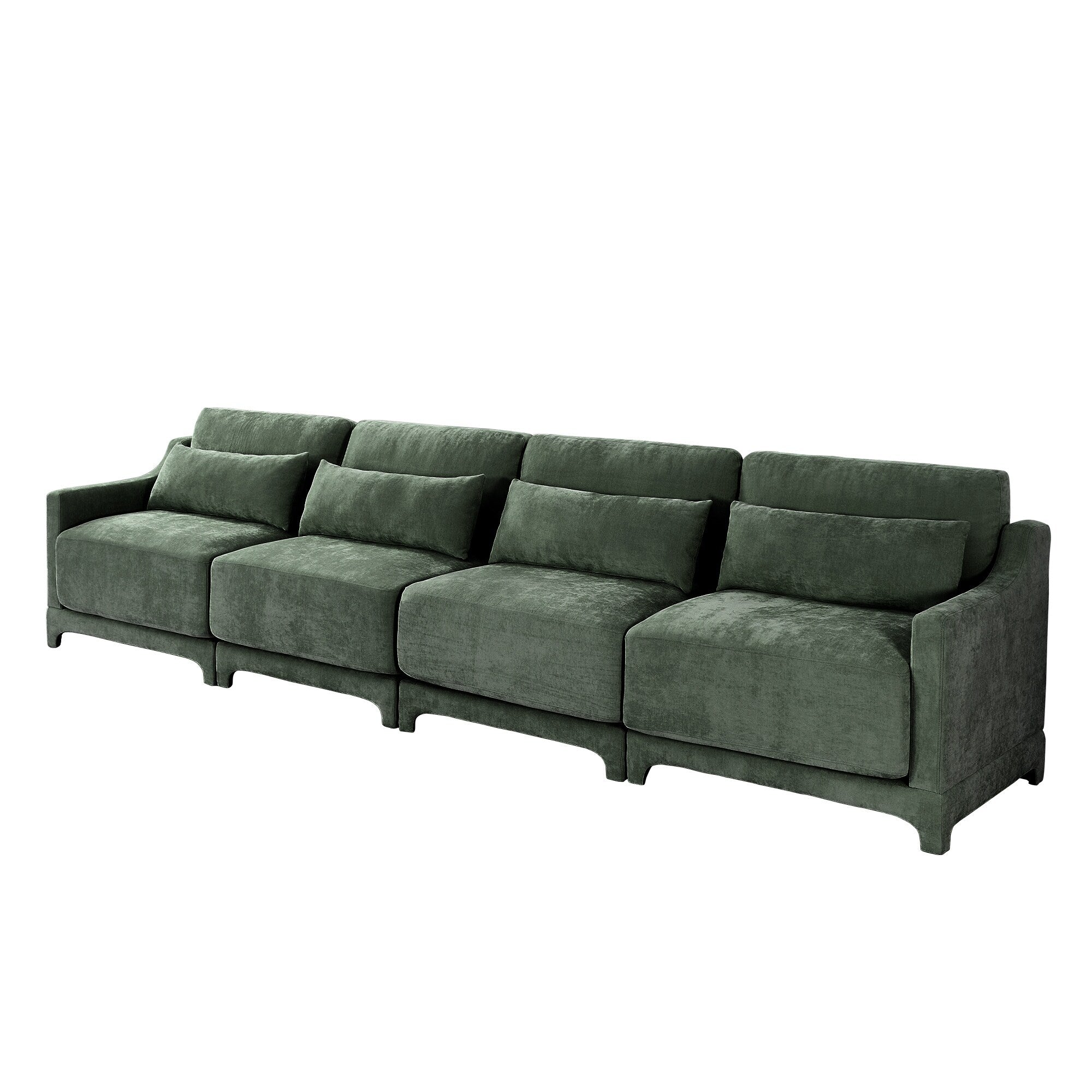 141.7 Chenille 6-Seater Sofa with ergonomic, wooden base,high - resilience sponge for Living Room