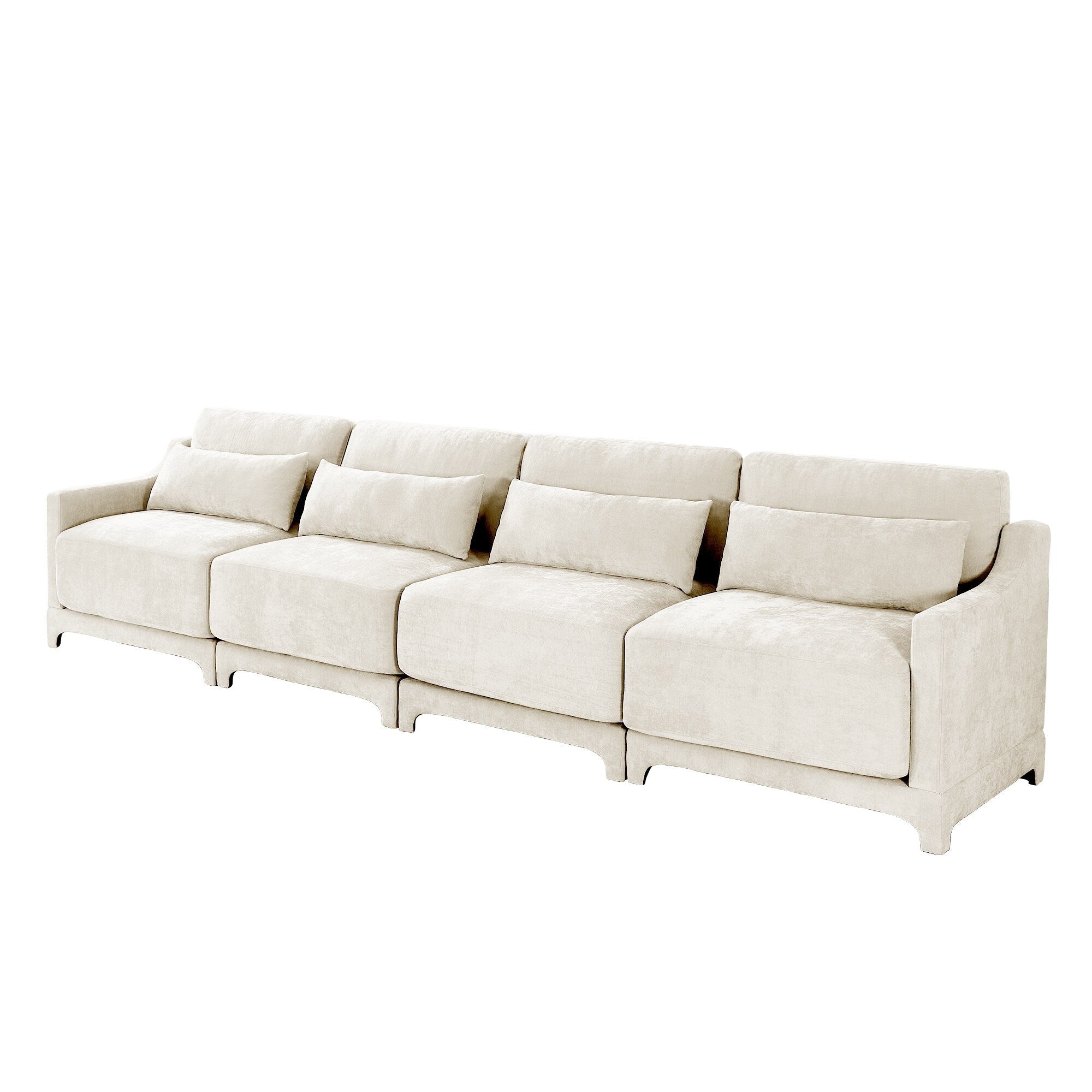 141.7 Chenille 6-Seater Sofa with ergonomic, wooden base,high - resilience sponge for Living Room