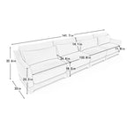 141.7 Chenille 6-Seater Sofa with ergonomic, wooden base,high - resilience sponge for Living Room