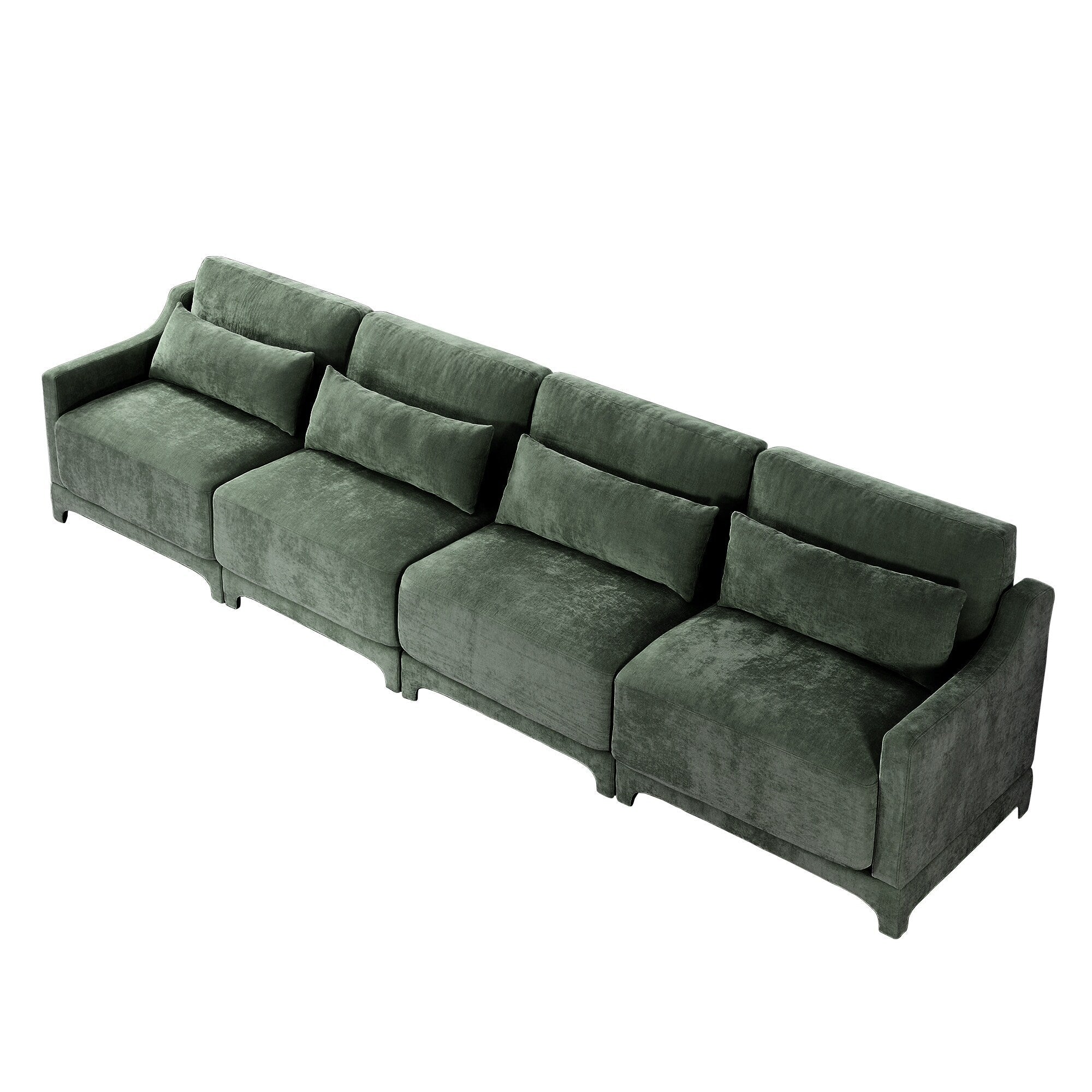 141.7 Chenille 6-Seater Sofa with ergonomic, wooden base,high - resilience sponge for Living Room