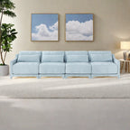 141.7 Chenille 6-Seater Sofa with ergonomic, wooden base,high - resilience sponge for Living Room