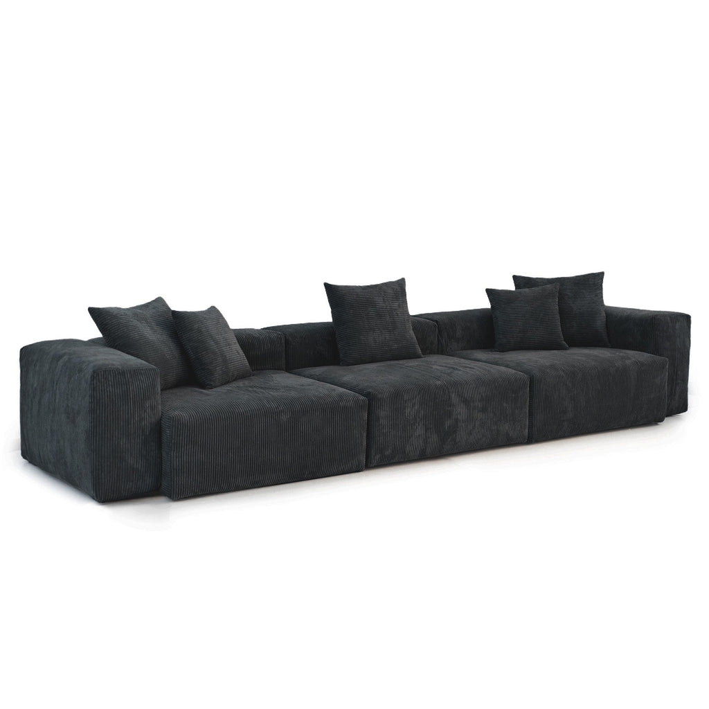 142 Contemporary Corduroy Sectional Sofa Classic Deep Couch