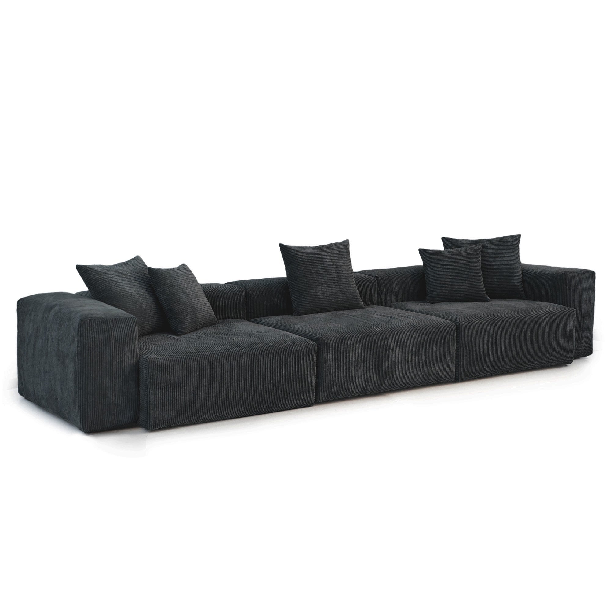 142 Contemporary Corduroy Sectional Sofa Classic Deep Couch