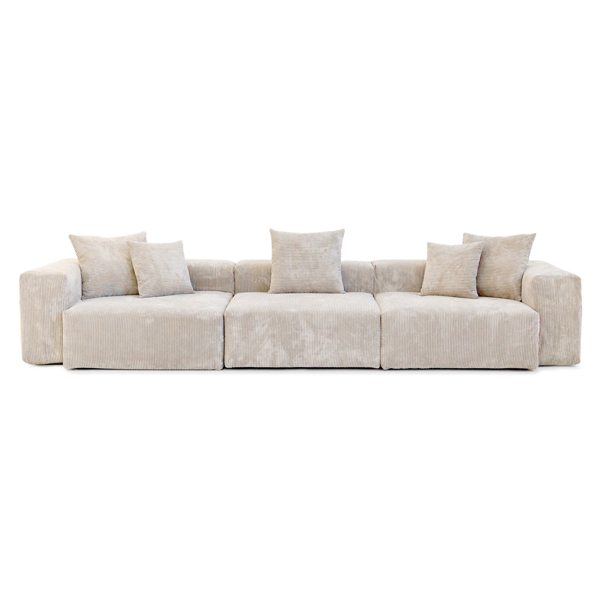 142 Contemporary Corduroy Sectional Sofa Classic Deep Couch
