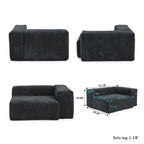 142 Contemporary Corduroy Sectional Sofa Classic Deep Couch