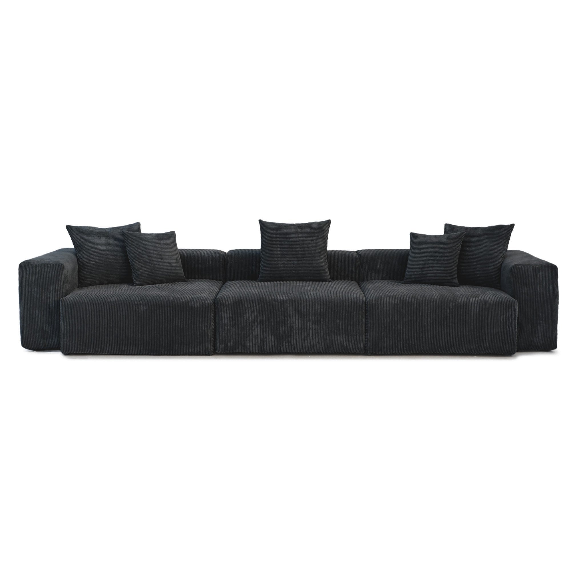 142 Contemporary Corduroy Sectional Sofa Classic Deep Couch