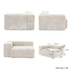 142 Contemporary Corduroy Sectional Sofa Classic Deep Couch