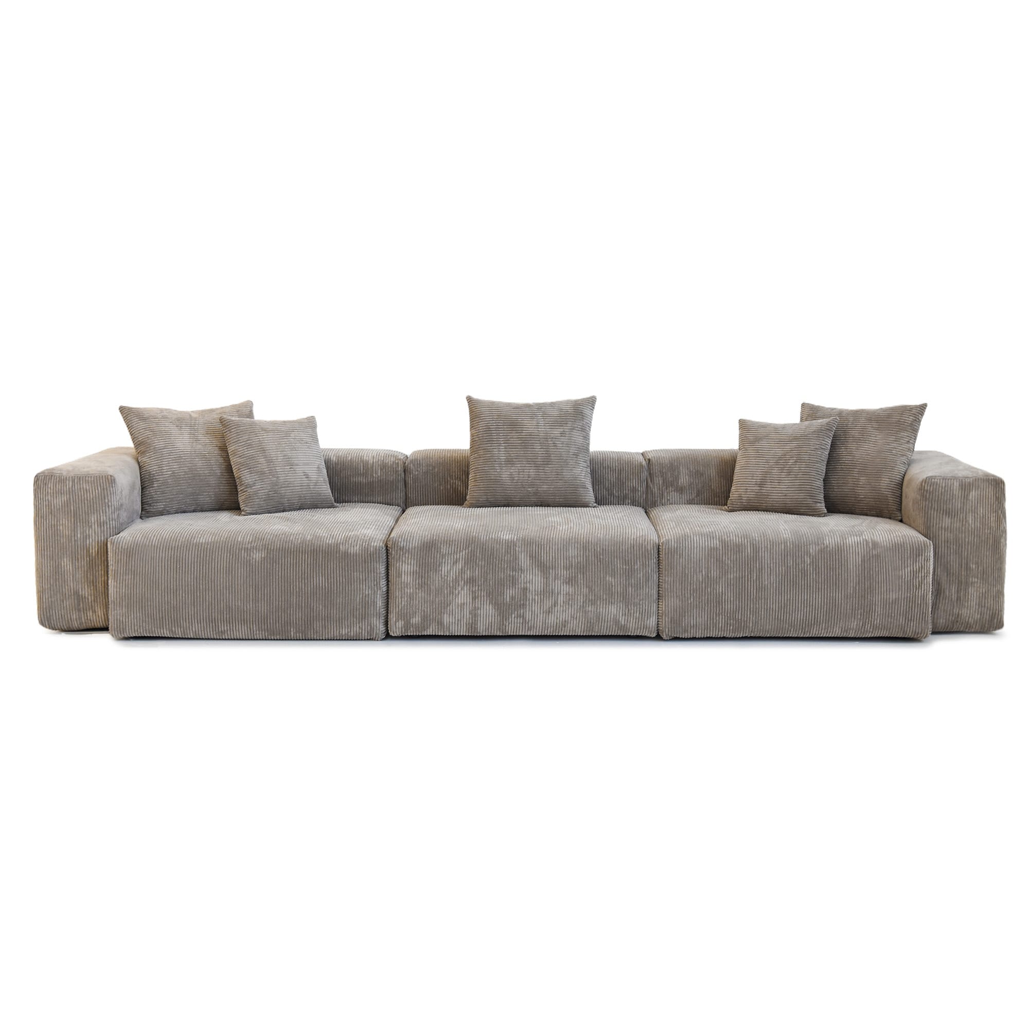 142 Contemporary Corduroy Sectional Sofa Classic Deep Couch