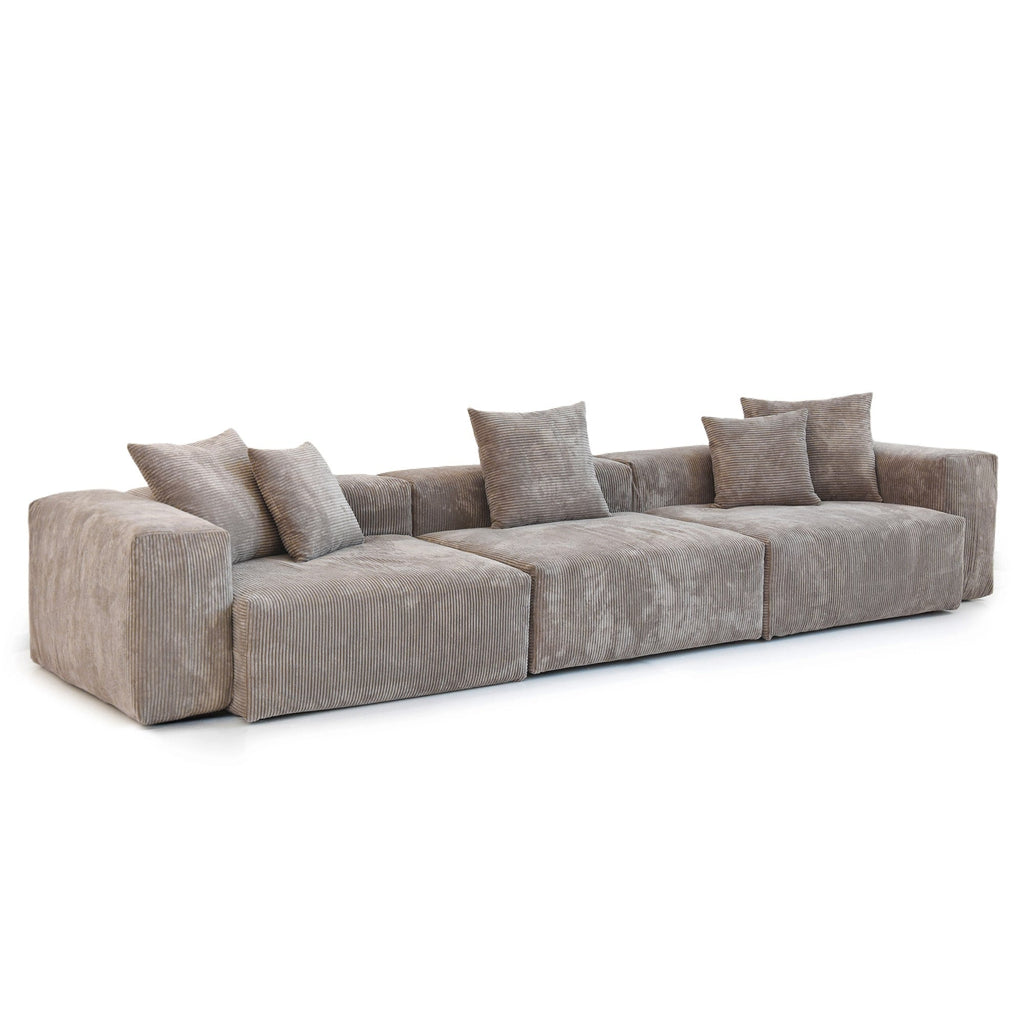 142 Contemporary Corduroy Sectional Sofa Classic Deep Couch