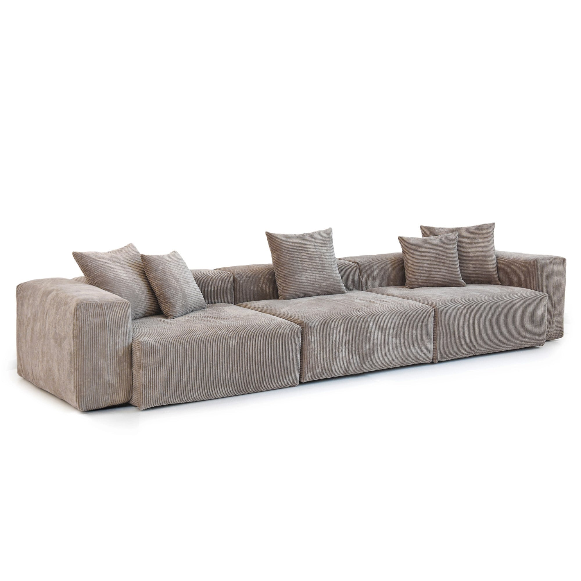 142 Contemporary Corduroy Sectional Sofa Classic Deep Couch