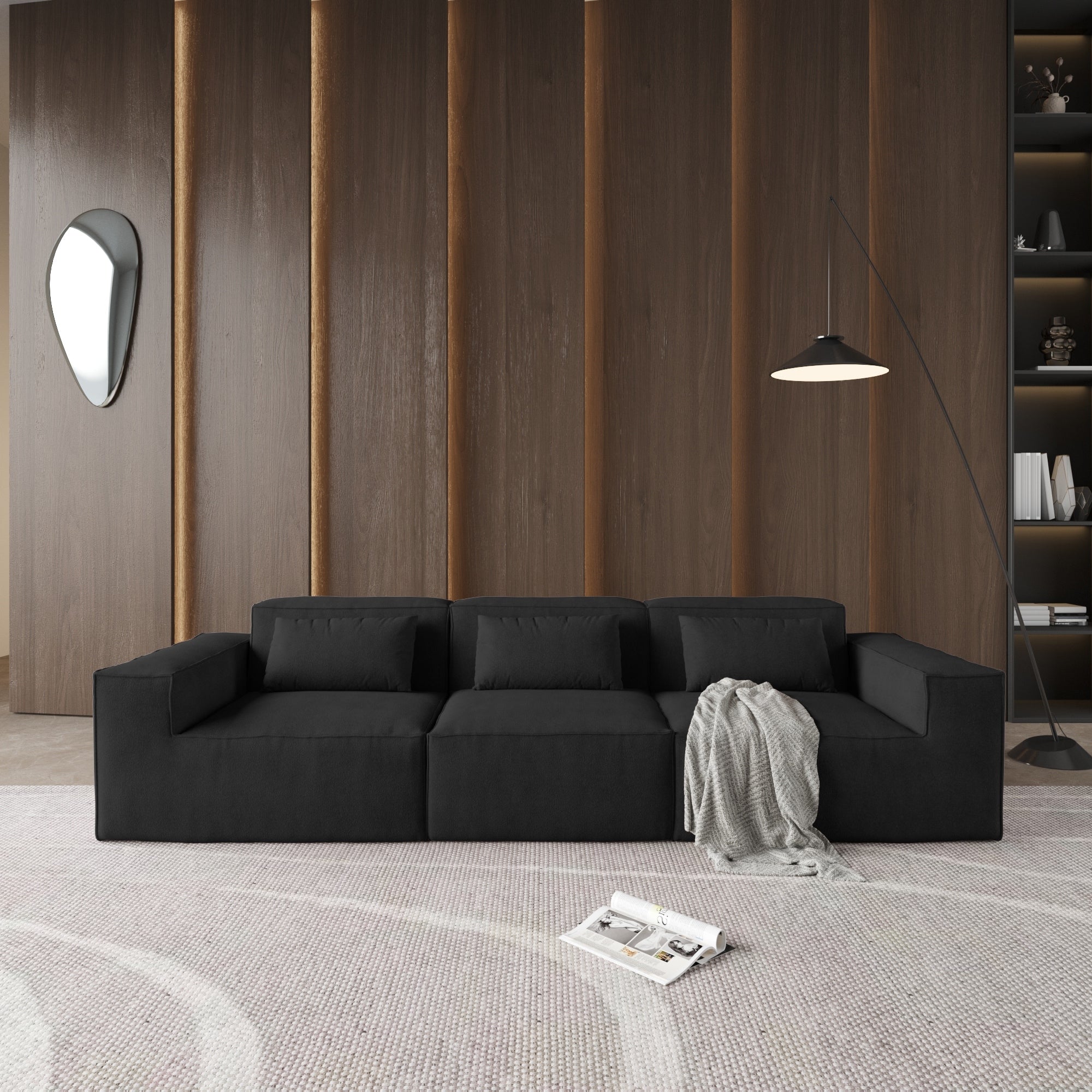 149 Cloud Sectional Couch, Huge Plus 4 Seats Modular Sofa, Modern Comfy Corduroy Couches, Sofas Furniture for Living Room