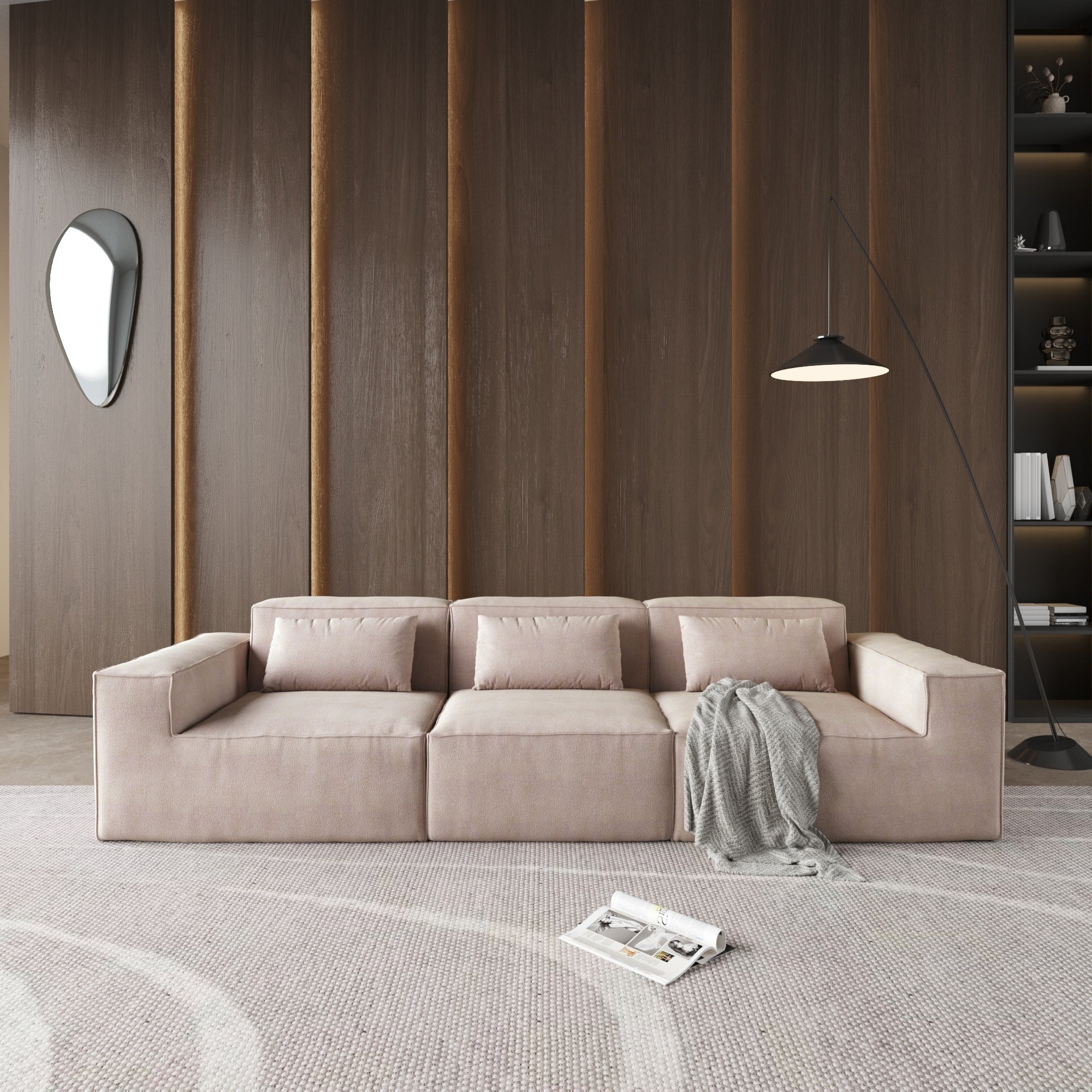 149 Cloud Sectional Couch, Huge Plus 4 Seats Modular Sofa, Modern Comfy Corduroy Couches, Sofas Furniture for Living Room