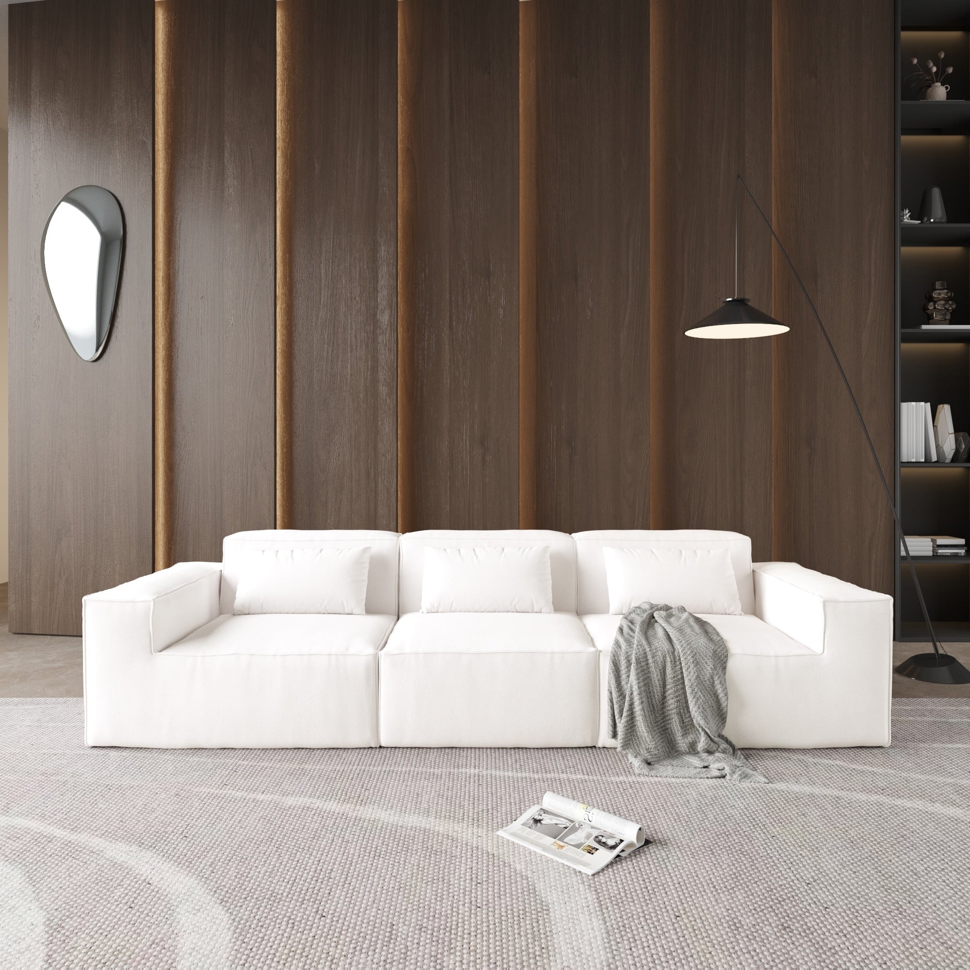 149 Cloud Sectional Couch, Huge Plus 4 Seats Modular Sofa, Modern Comfy Corduroy Couches, Sofas Furniture for Living Room