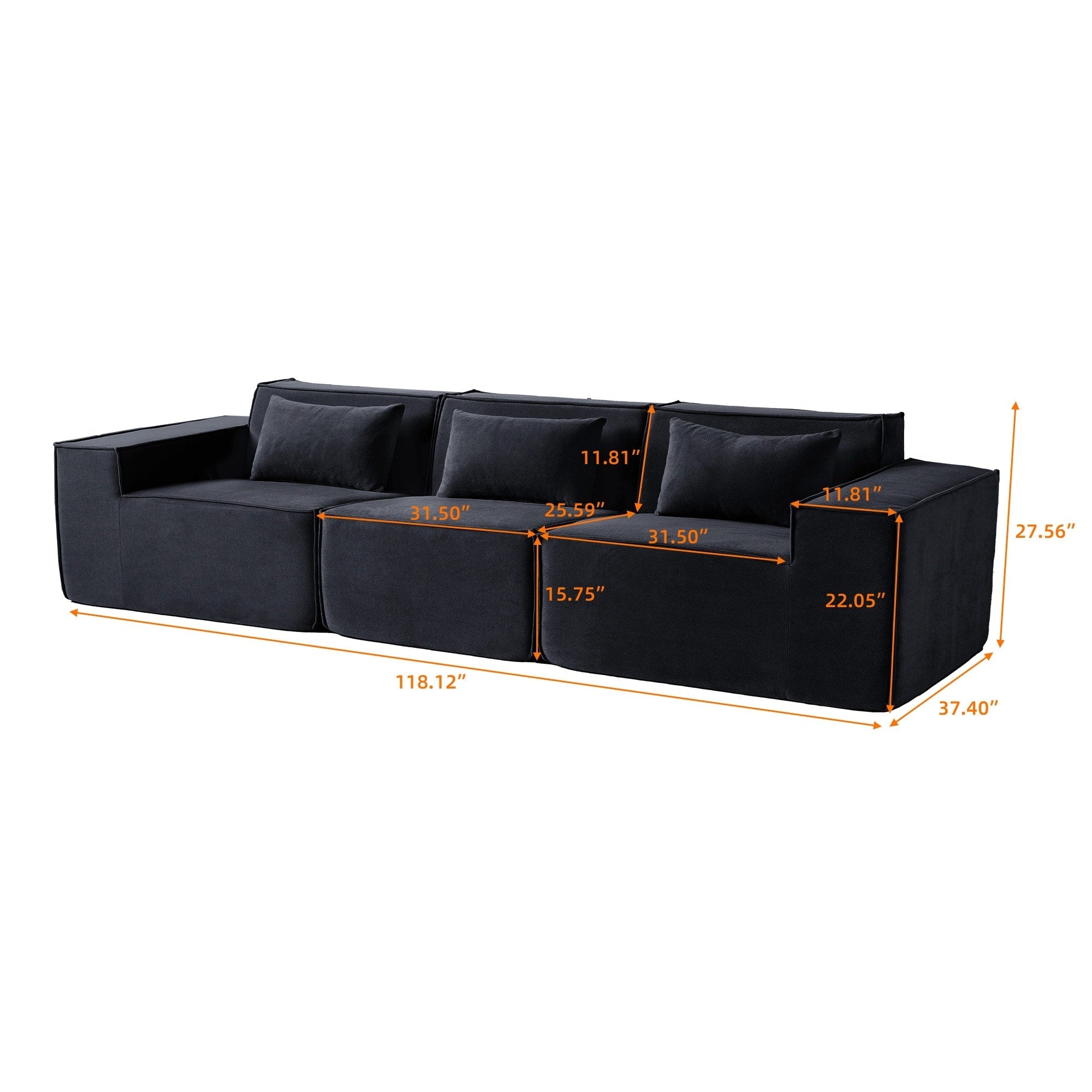 149 Cloud Sectional Couch, Huge Plus 4 Seats Modular Sofa, Modern Comfy Corduroy Couches, Sofas Furniture for Living Room