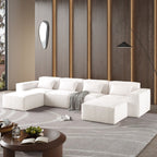 149 U Shaped Modular Sectional Sofa, 6-Seat Upholstered Sofa Couch, Free Combination
