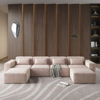 149 U Shaped Modular Sectional Sofa, 6-Seat Upholstered Sofa Couch, Free Combination