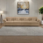 154.7 4-Seat Velvet Oversized Sofa with Cloud-Like Cushions and Full Storage Seats