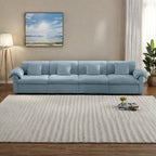 154.7 4-Seat Velvet Oversized Sofa with Cloud-Like Cushions and Full Storage Seats
