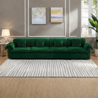 154.7 4-Seat Velvet Oversized Sofa with Cloud-Like Cushions and Full Storage Seats