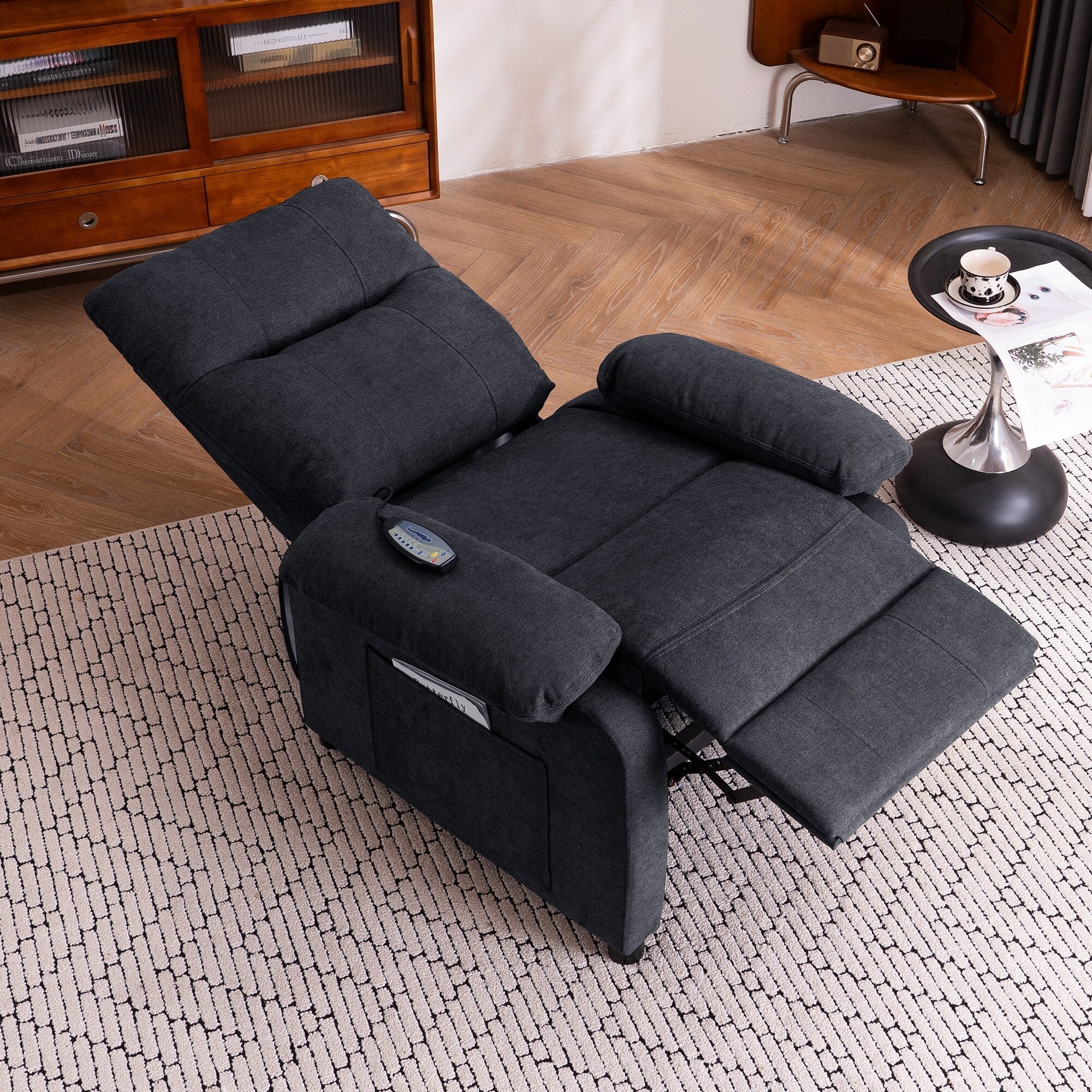 160° Recliner Chair for Elderly Seniors-Power Reclining Chair with 8-Point Massage  Heating, Soft Chenille Fabric