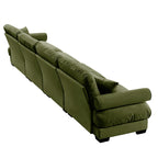 166Velvet 4-Seater Sofa with Bolster Armrests, High-Resilience Sponge Cushions