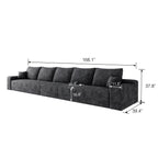 168Foam 6-Seater Sofa - Plush Corduroy Cloud Couch with Recliner and High-Resilience Foam